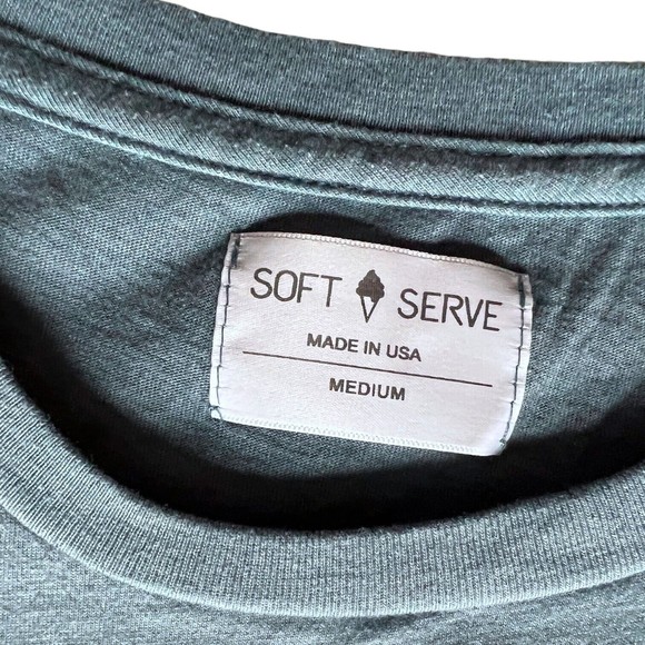 Soft Serve Unisex Size Medium Blue Cloud Cotton Long Sleeve Crew Neck T-Shirt M - Picture 5 of 8